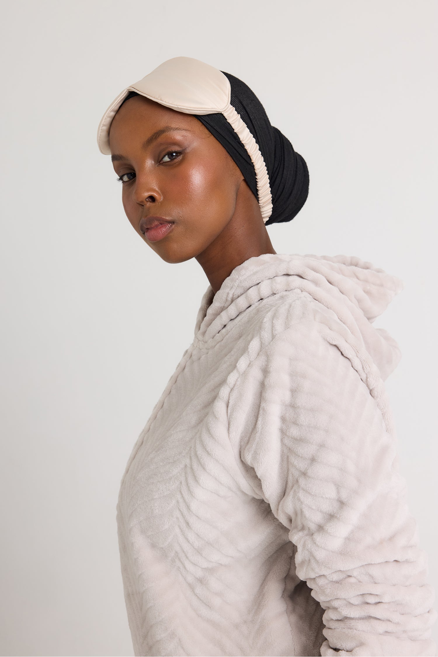 Cosy Chevron Lounge Suit in Almond