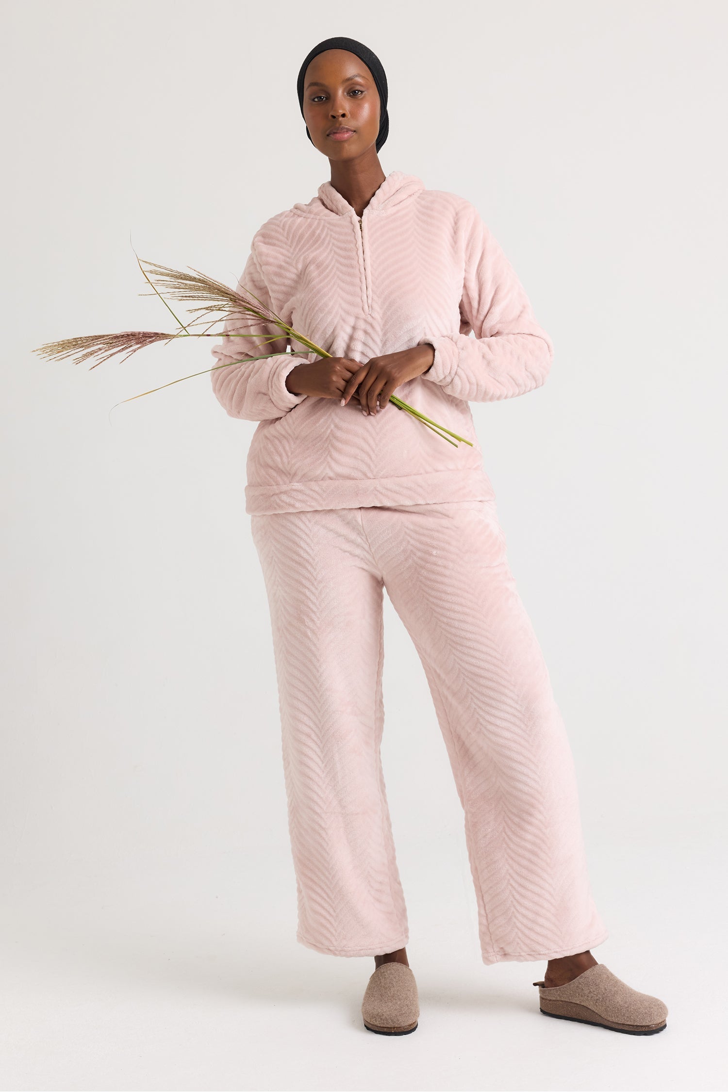 Cosy Chevron Lounge Suit in Rose