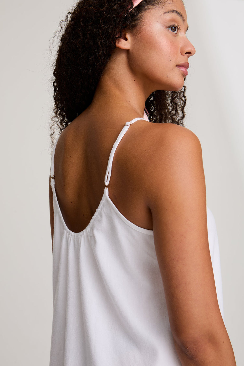 Cotton Modal Swing Chemise in White