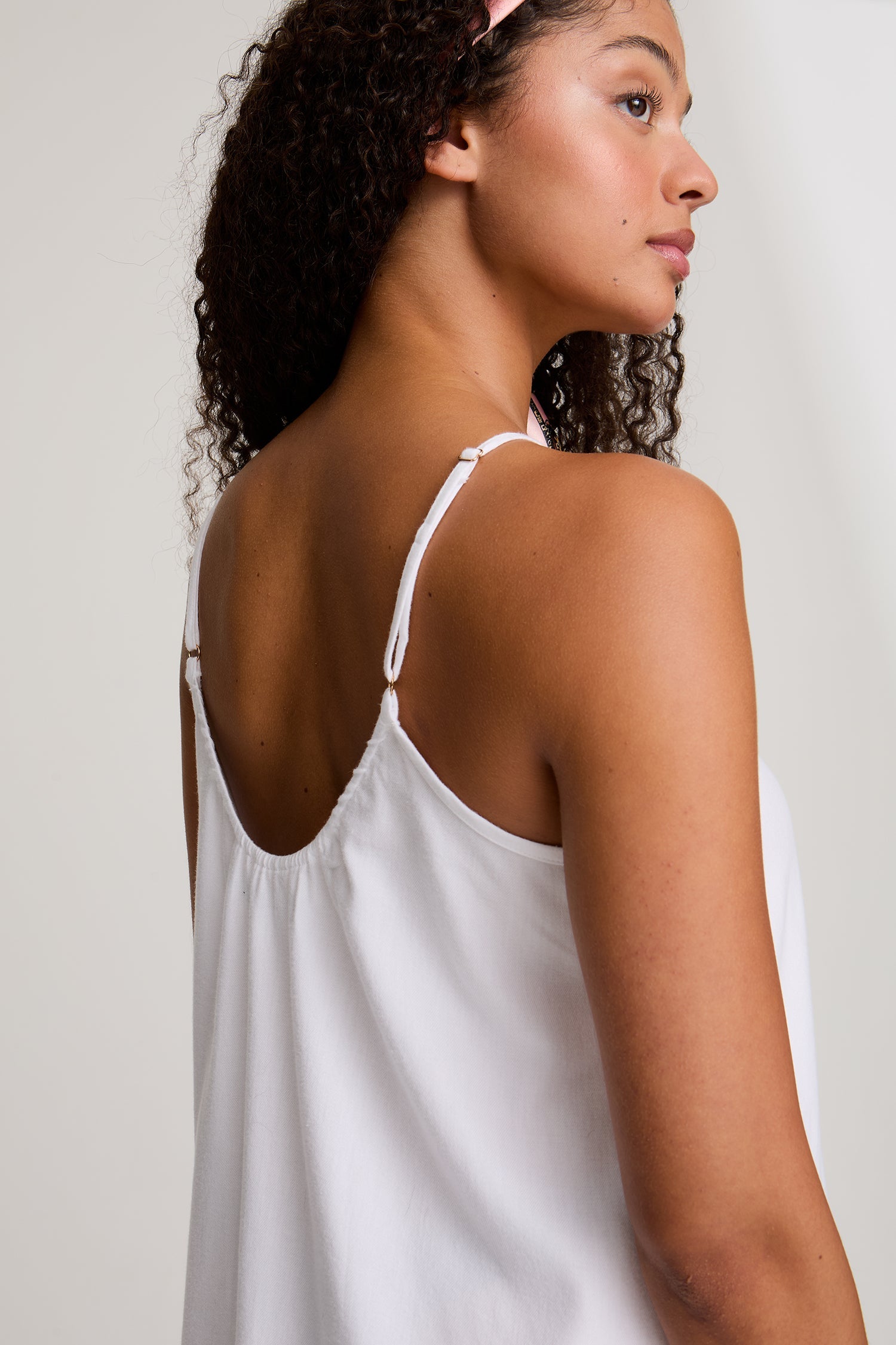 Cotton Modal Swing Chemise in White