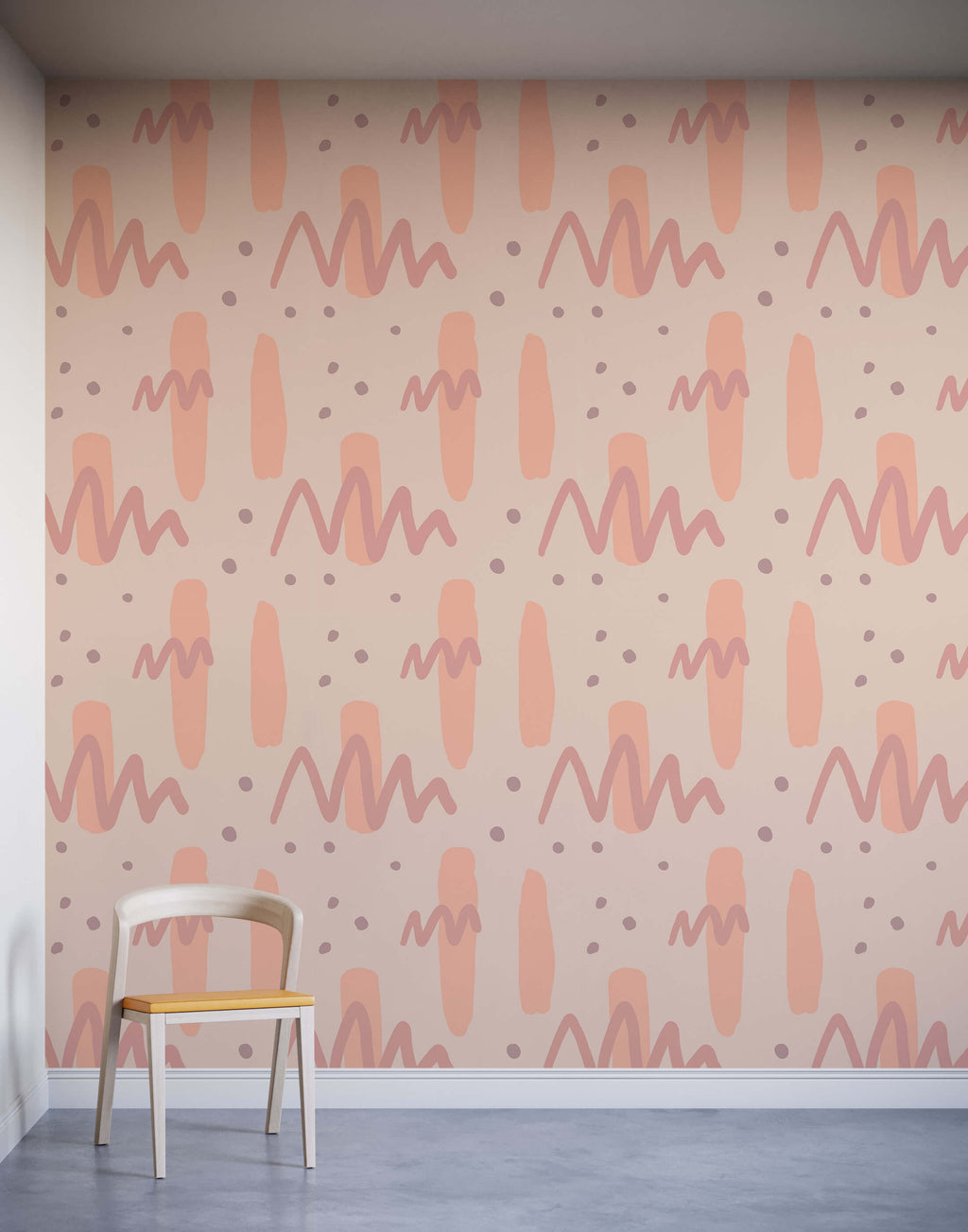 Naive Shapes Pattern Wall Mural for Kids Rooms