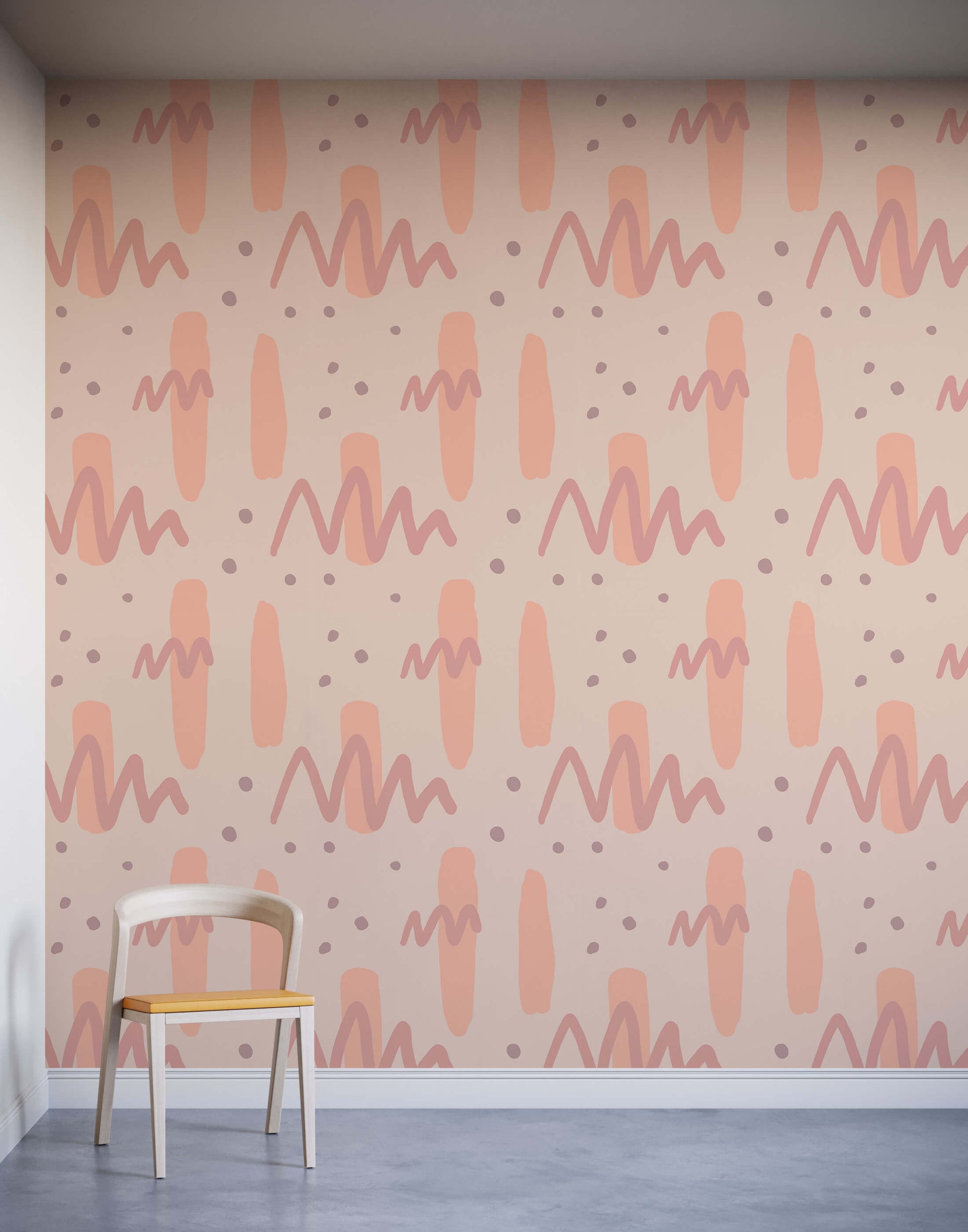 Naive Shapes Pattern Wall Mural for Kids Rooms