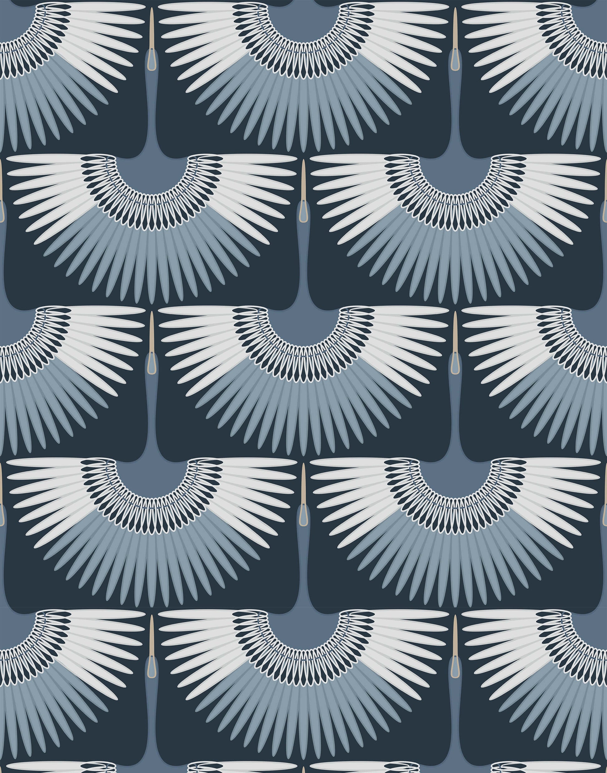 Art Deco Crane Wallpaper