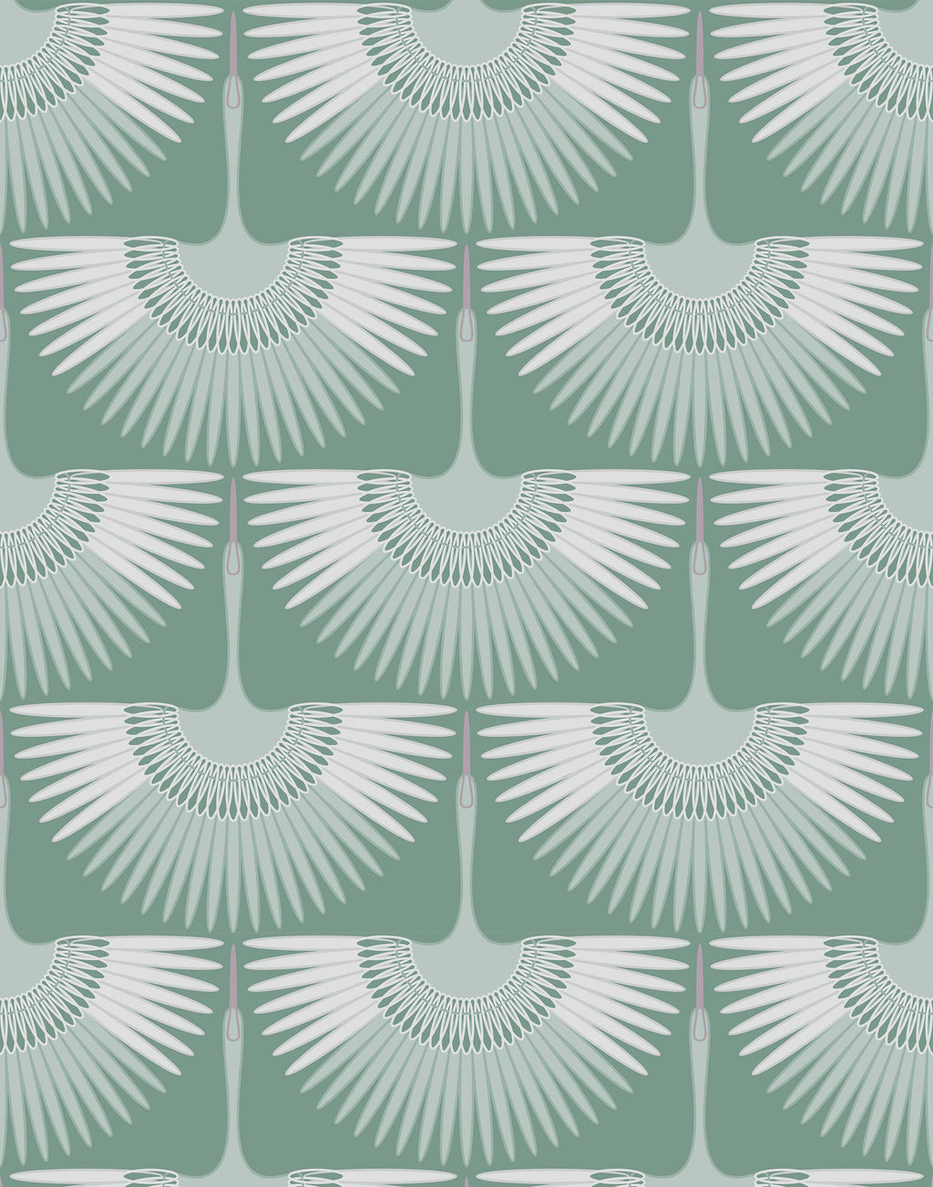 Art Deco Crane Wallpaper