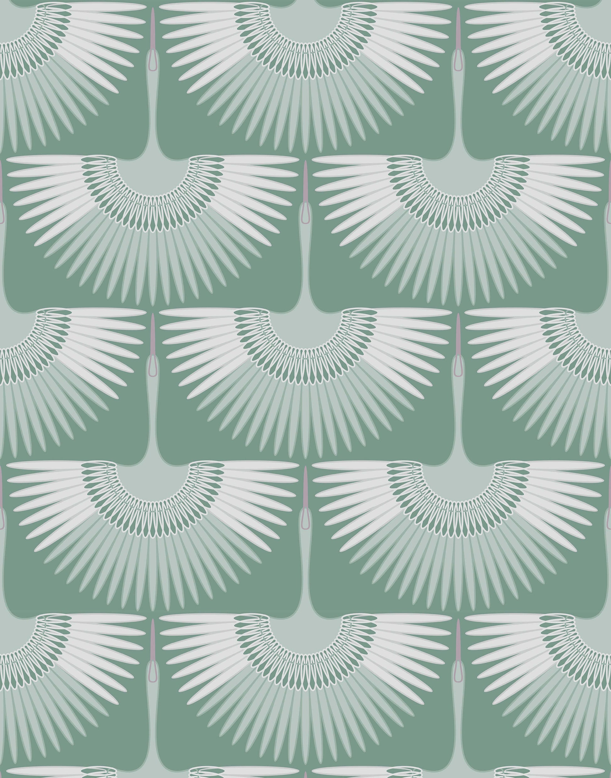 Art Deco Crane Wallpaper