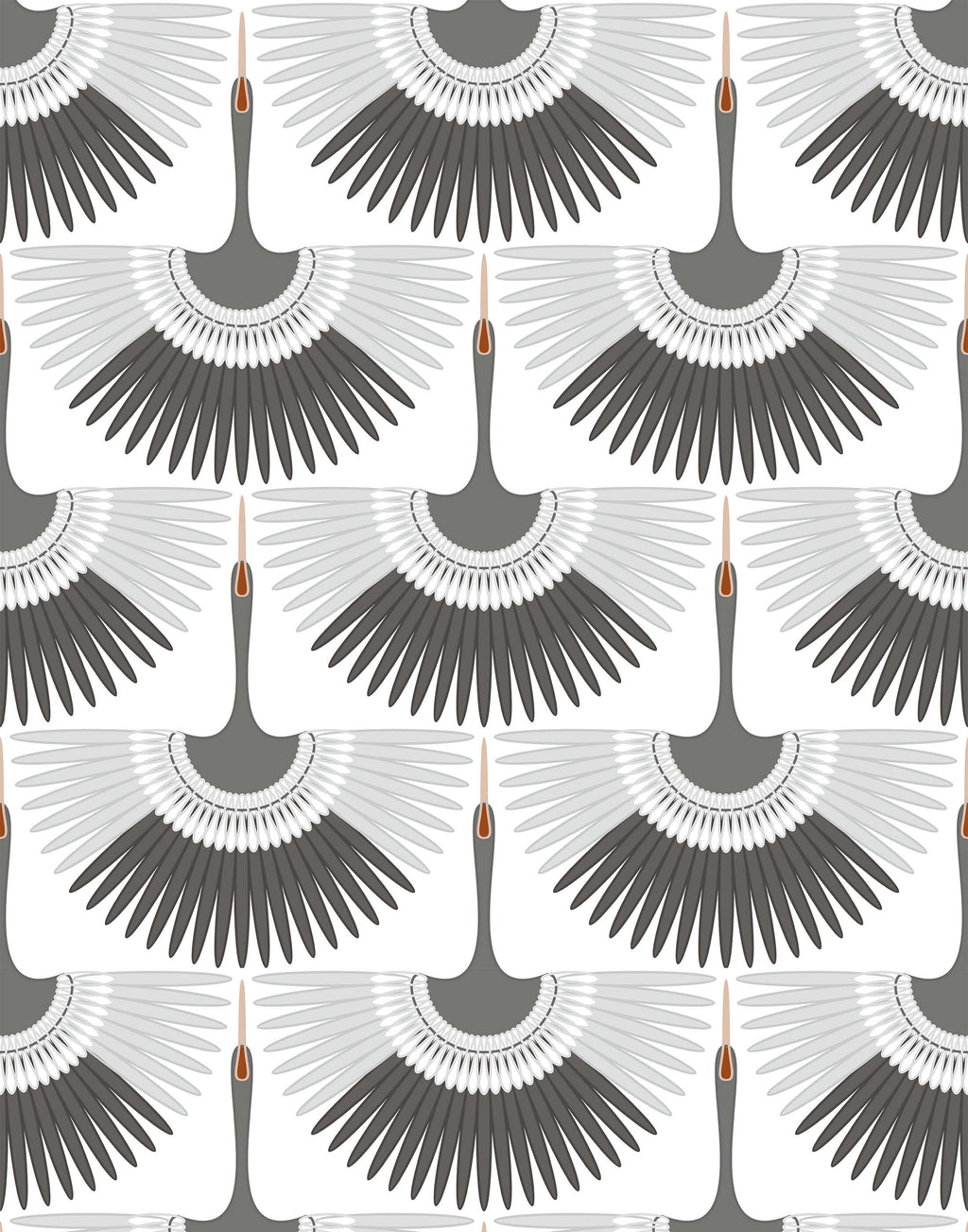 Art Deco Crane Wallpaper