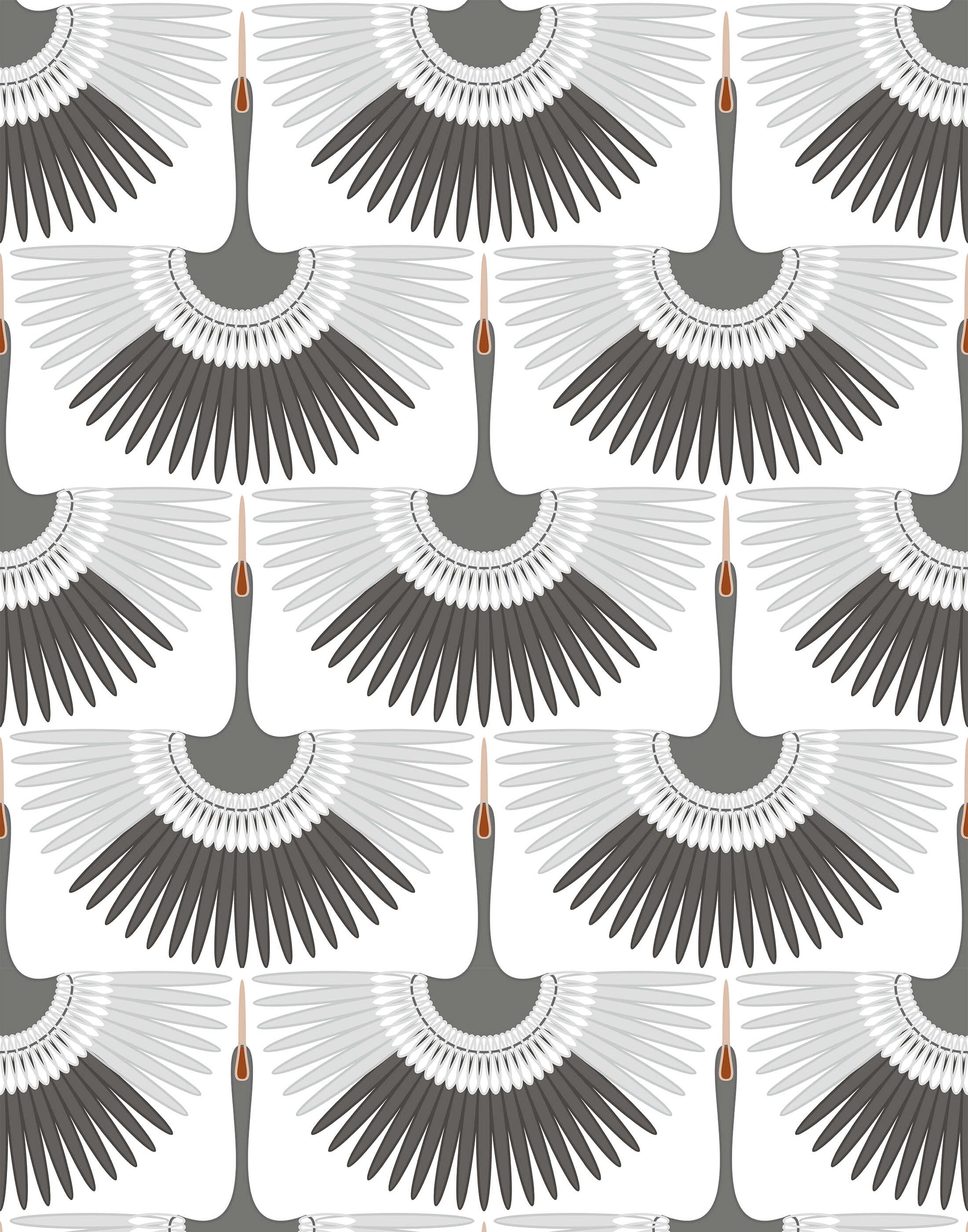 Art Deco Crane Wallpaper