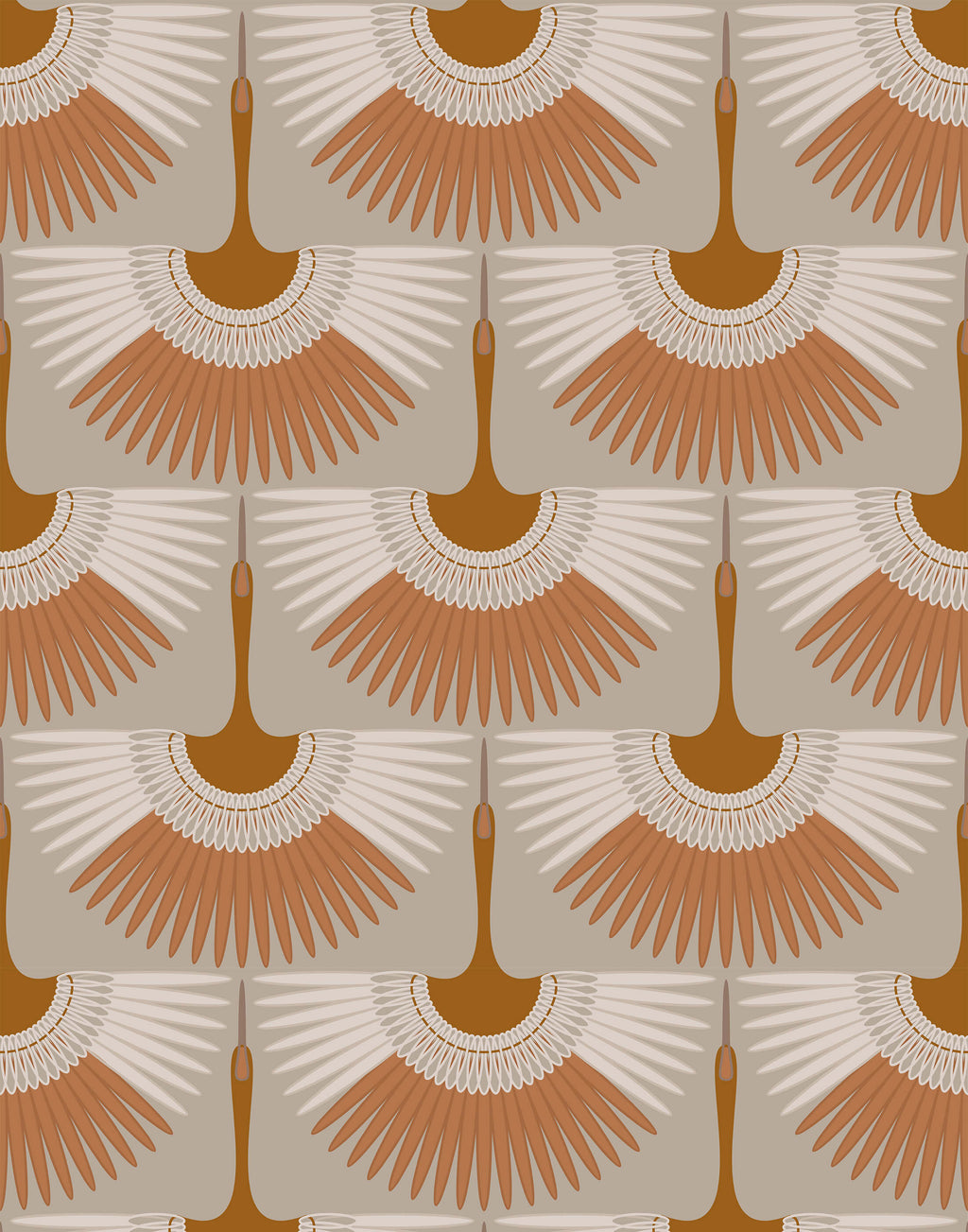 Art Deco Crane Wallpaper