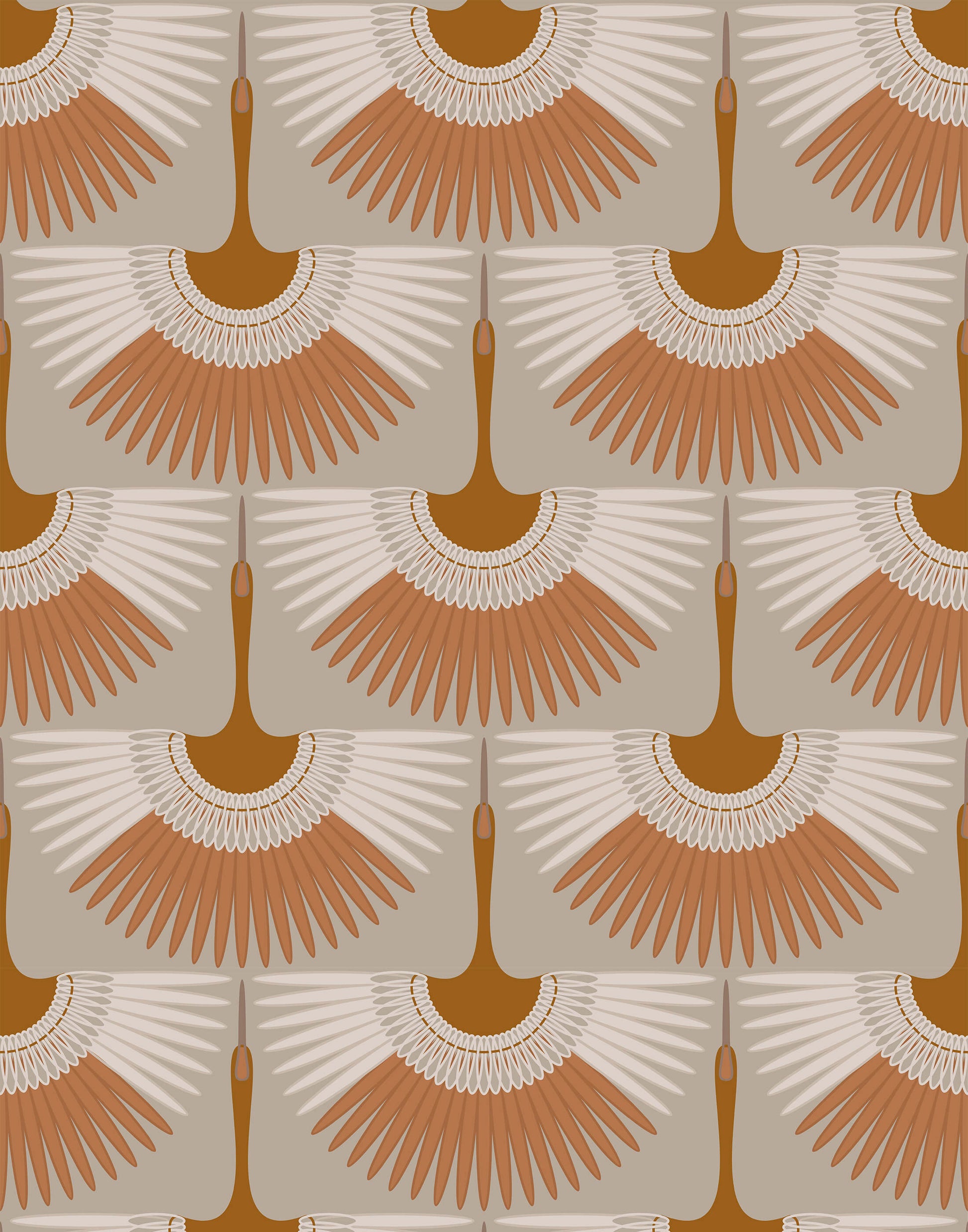 Art Deco Crane Wallpaper