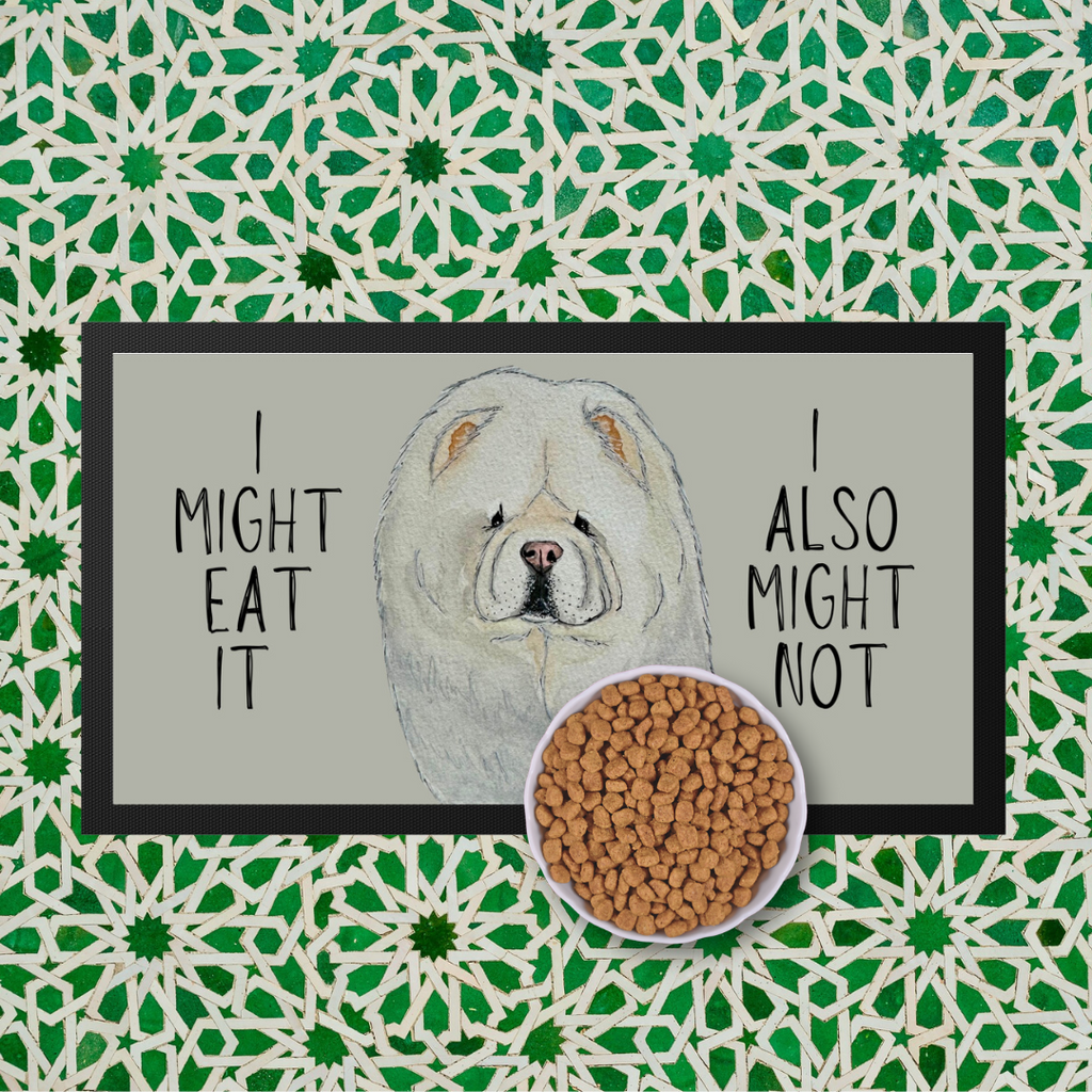 Cream Chow Chow Pet Bowl Mat