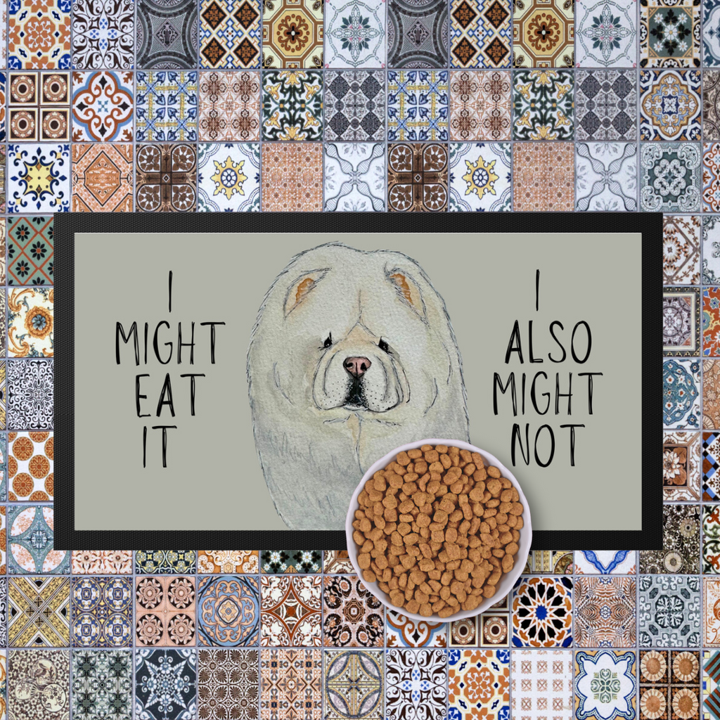 Cream Chow Chow Pet Bowl Mat