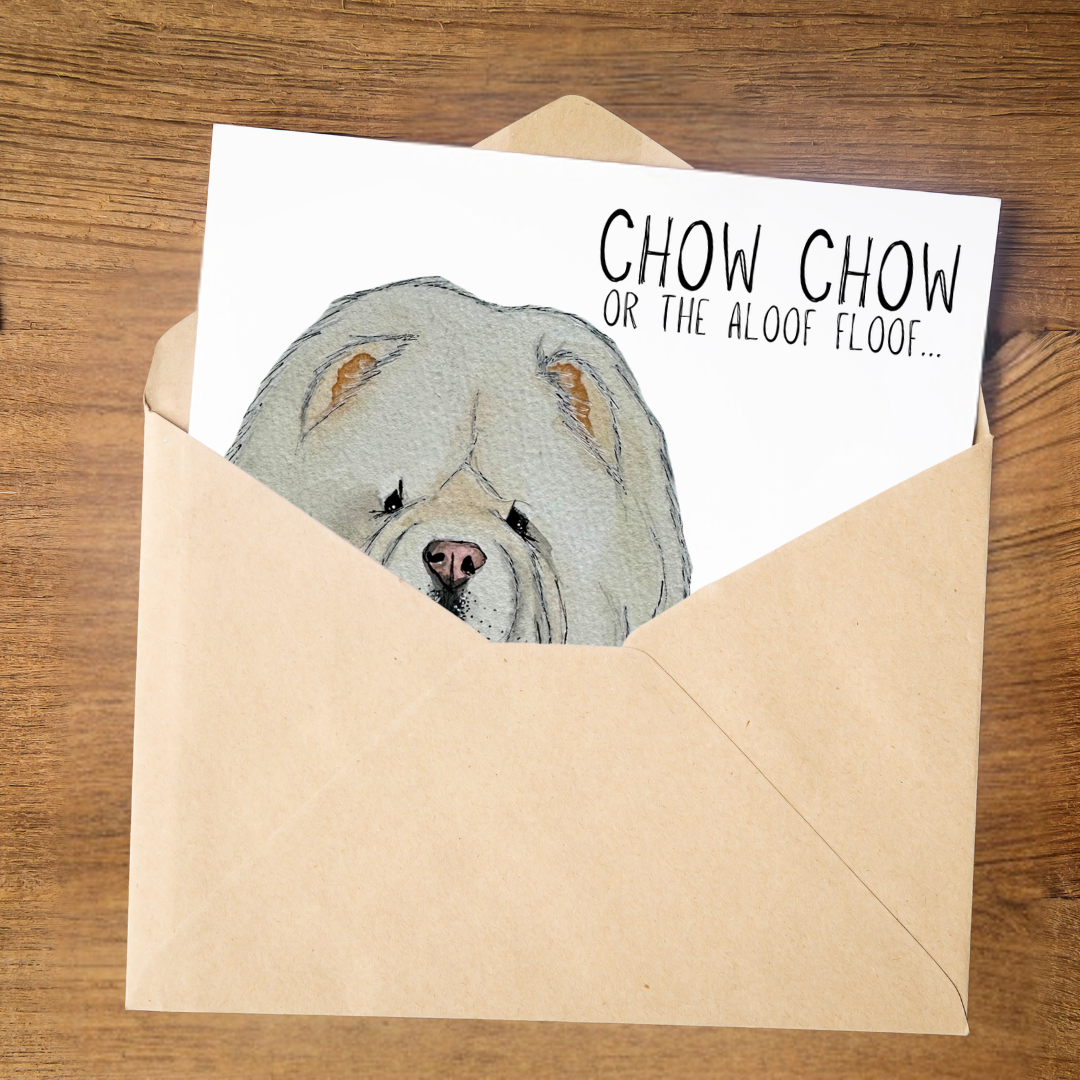 Cream Chow Chow Greeting Card Send Some Floofy Love
