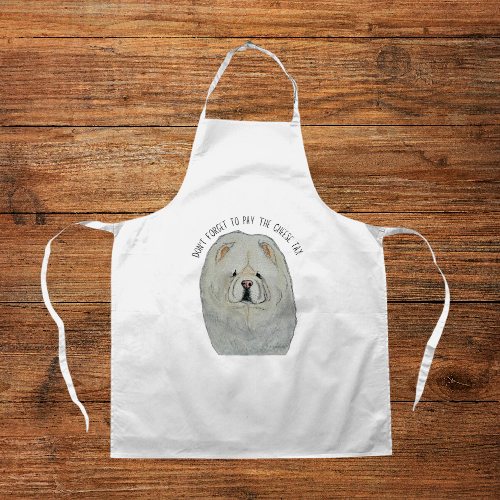 Cream Chow Chow Cheese Tax Apron Serve in Style with Humour