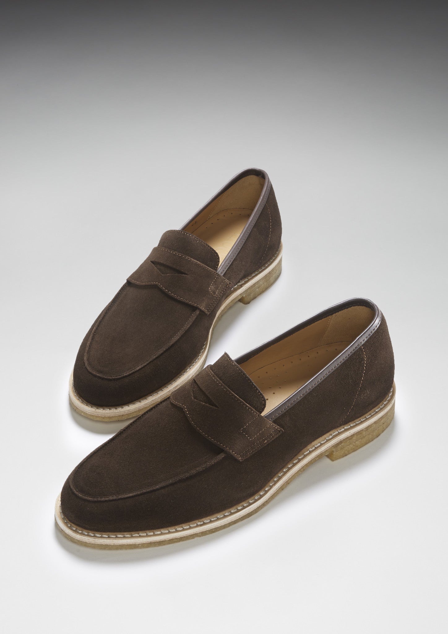 Brown Suede Loafers with Crepe Rubber Sole
