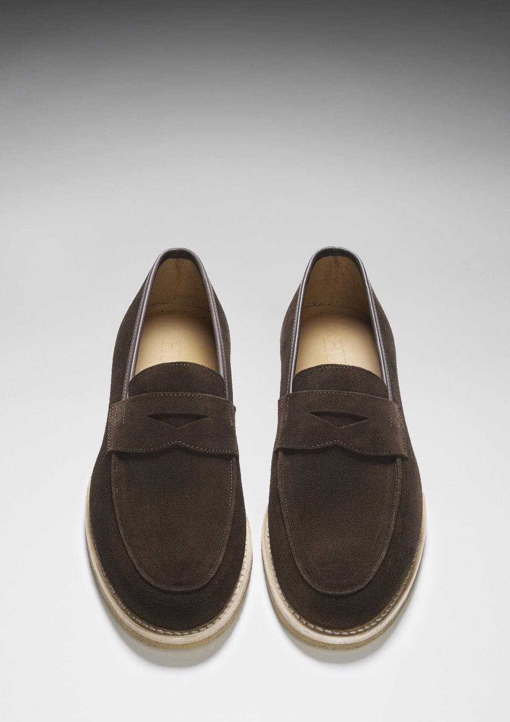 Brown Suede Loafers with Crepe Rubber Sole