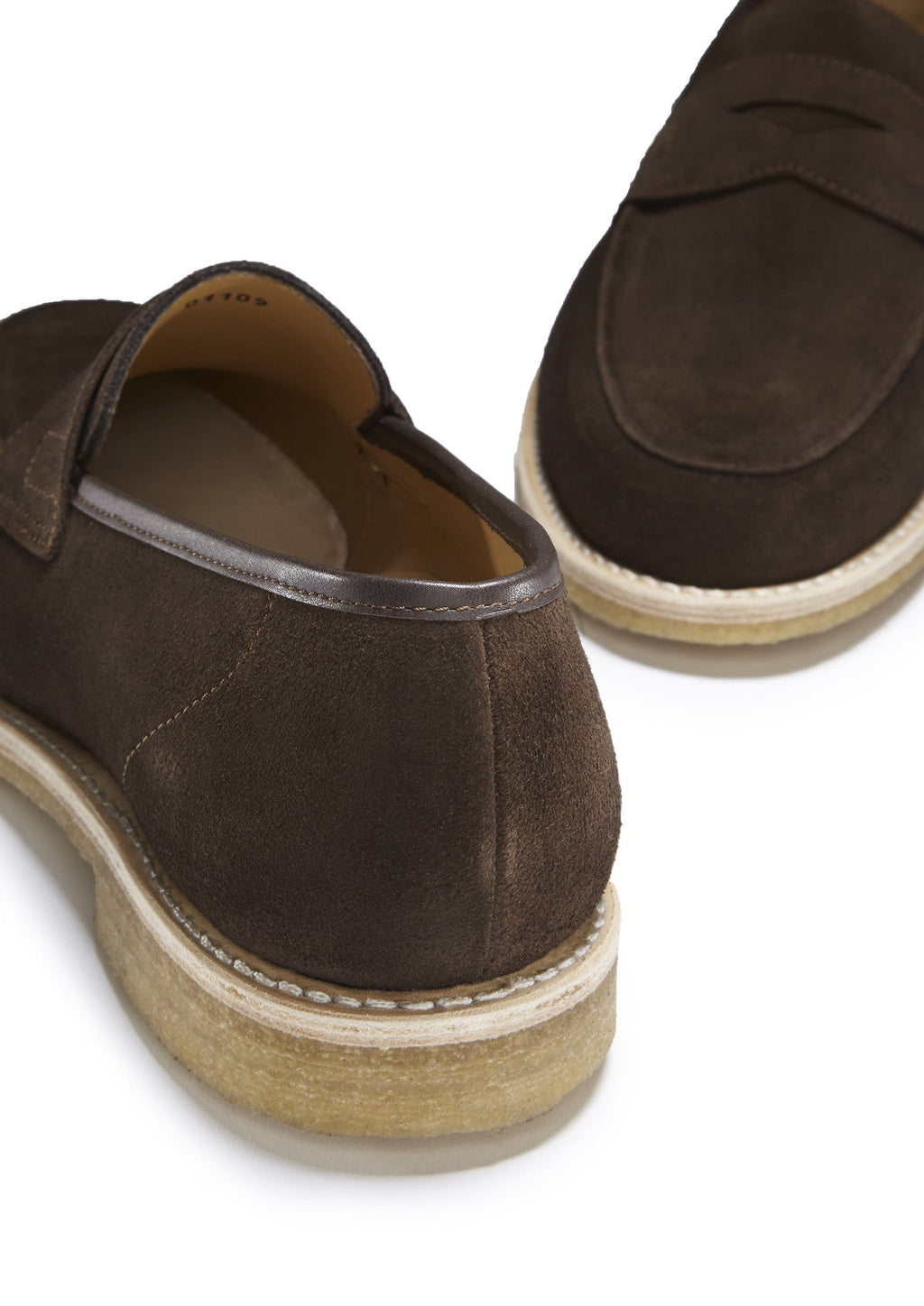 Brown Suede Loafers with Crepe Rubber Sole