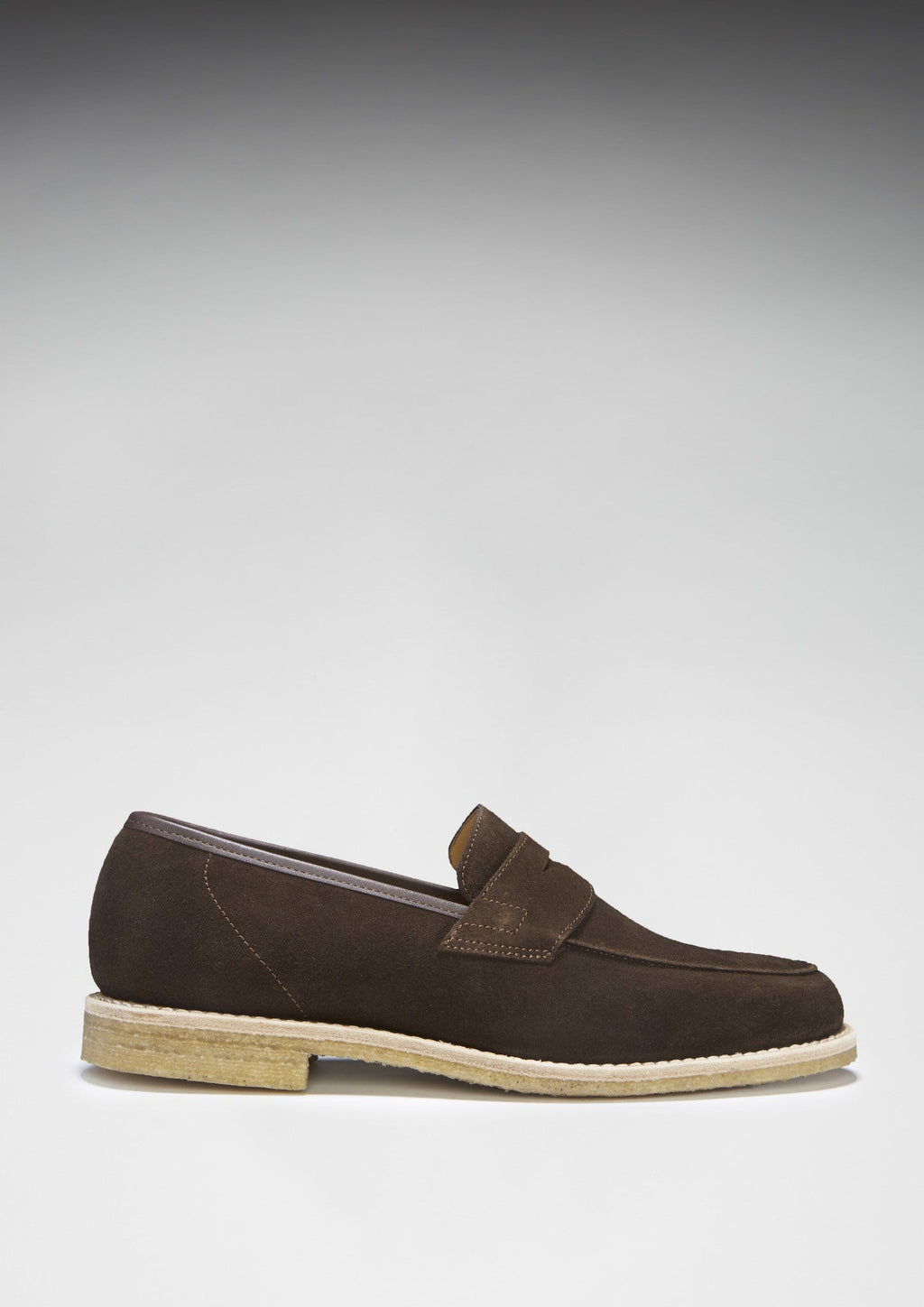 Brown Suede Loafers with Crepe Rubber Sole