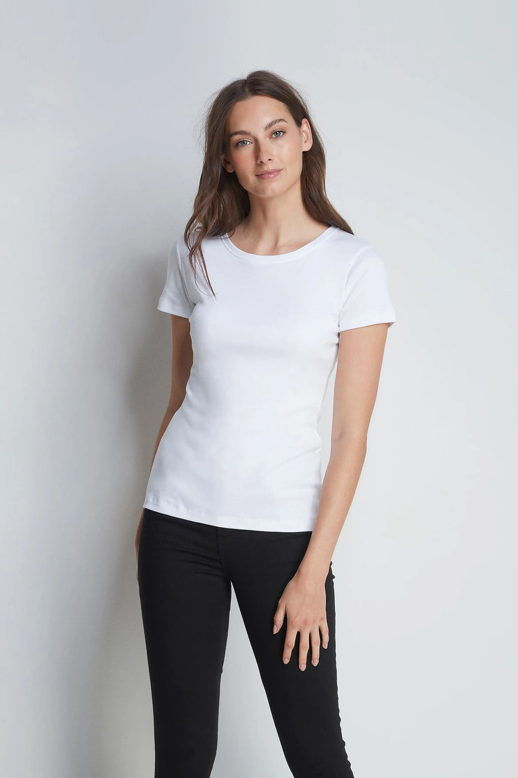 Women's Short Sleeve Crew Neck Cotton Modal Blend T-Shirt