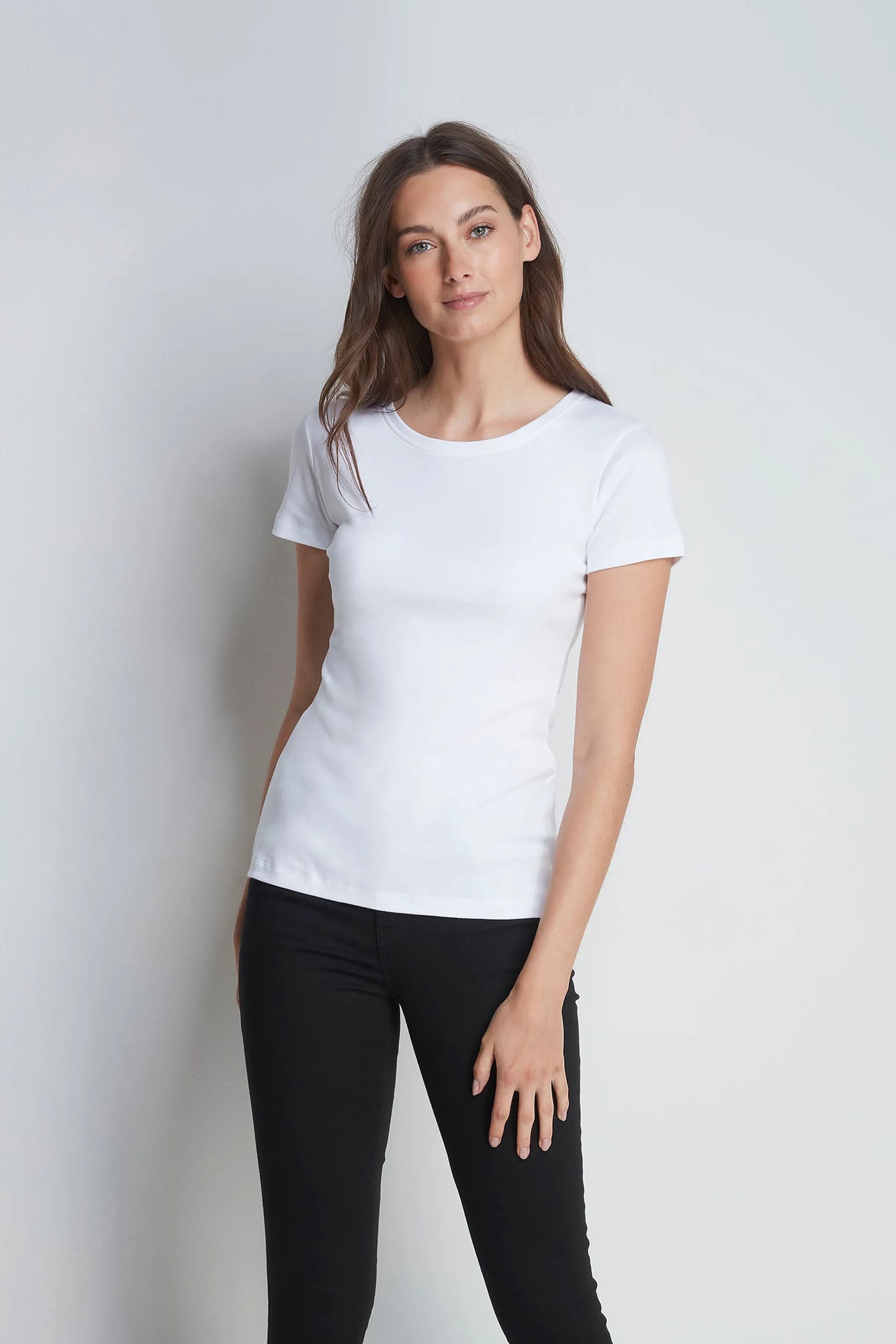 Women's Short Sleeve Crew Neck Cotton Modal Blend T-Shirt