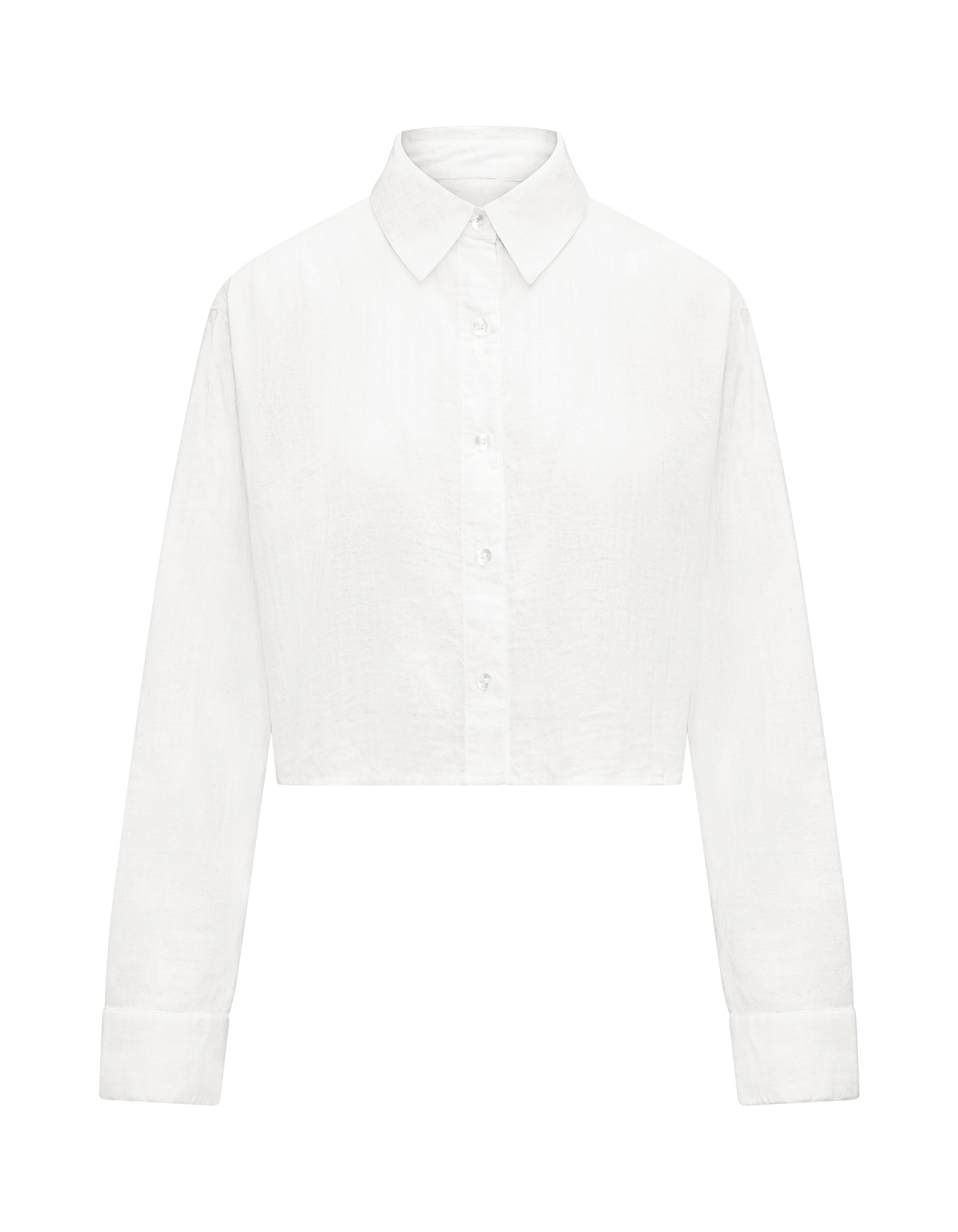 The Cropped Shirt - Cotton White