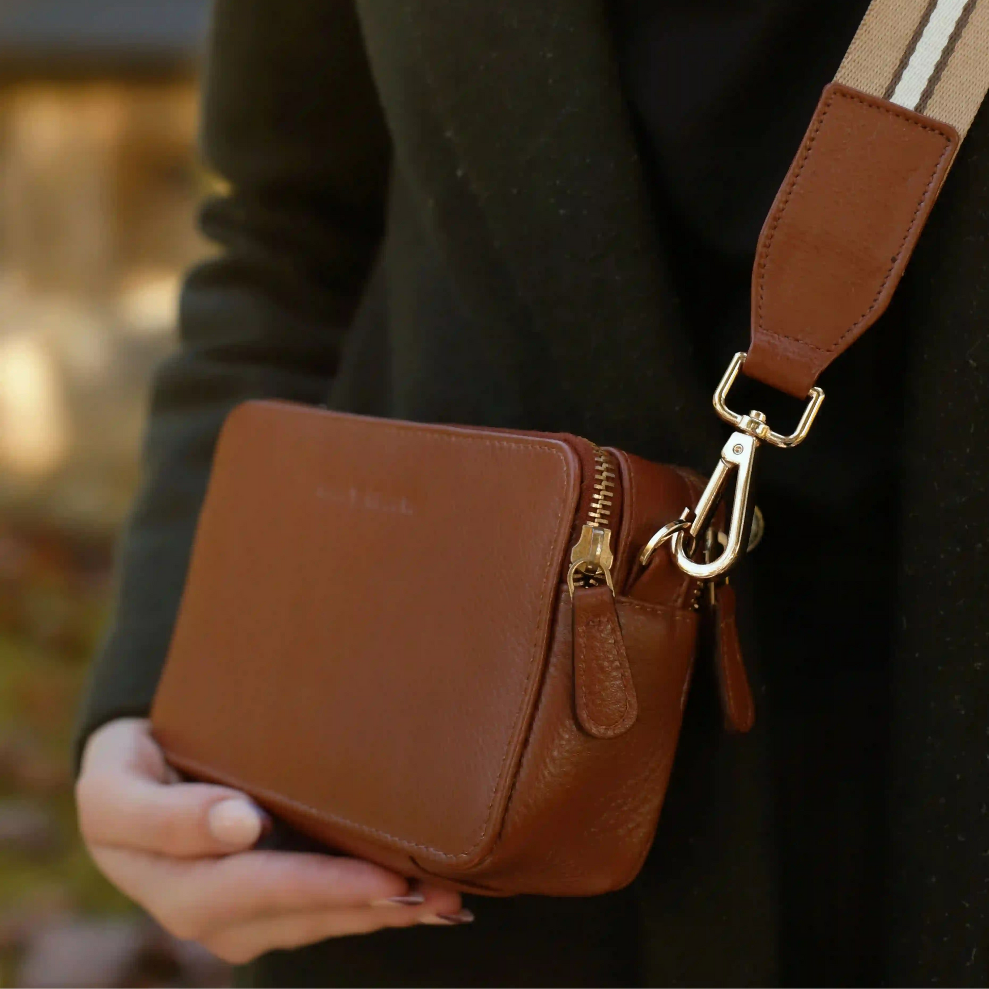 Leather Crossbody Bag with Adjustable Strap