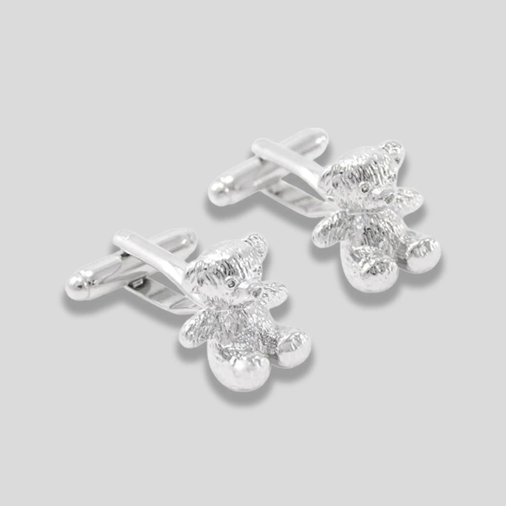 Silver Teddy Bear Cufflinks