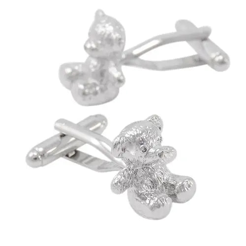 Silver Teddy Bear Cufflinks