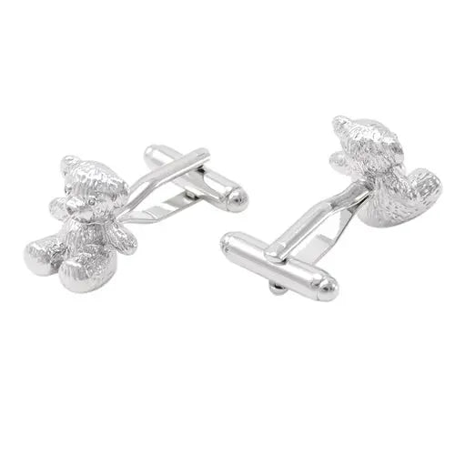 Silver Teddy Bear Cufflinks