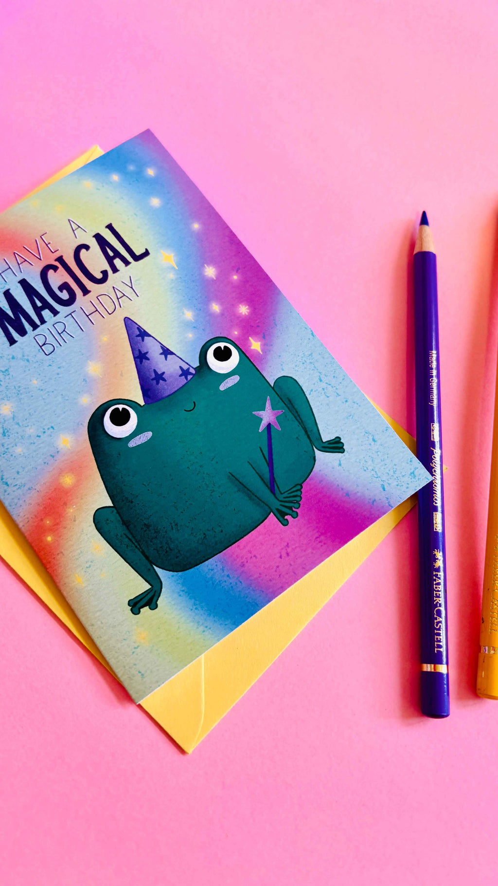 Rainbow Magic Frog Birthday Card Handmade
