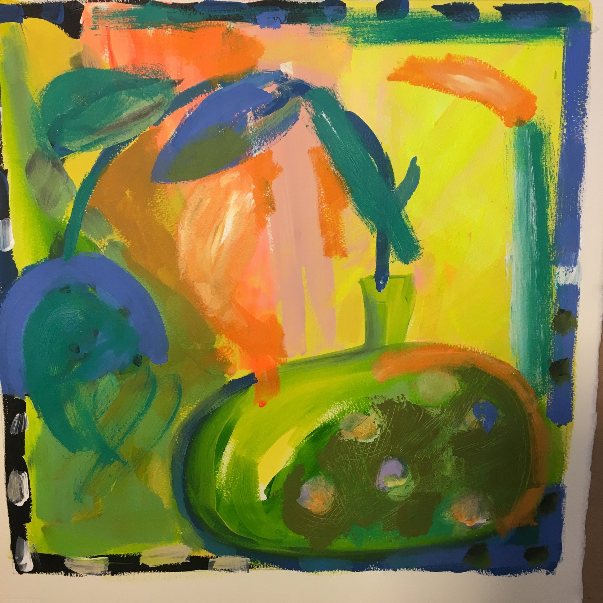 Tulip Painting Original Gouache and Watercolour