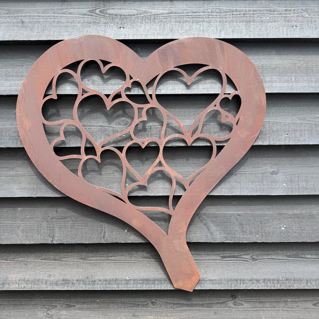 Large Rusty Metal Heart Garden Decoration