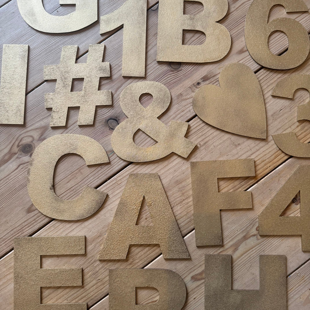Rustic Gold Metal Letters 12 inch and 5 inch
