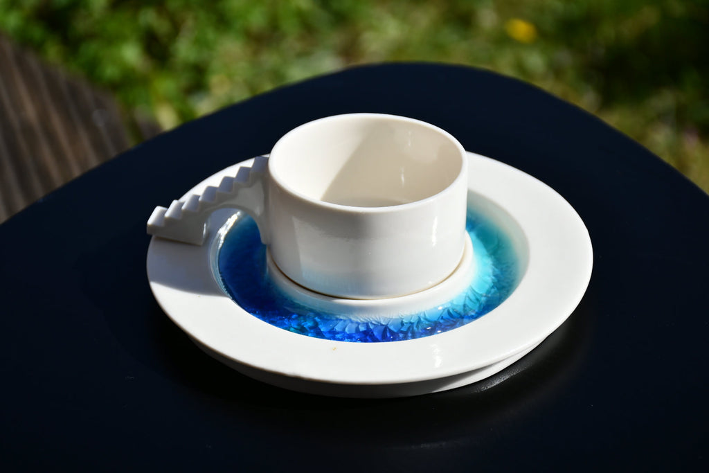 Castle Coffee Cup with Blue Glass Moat