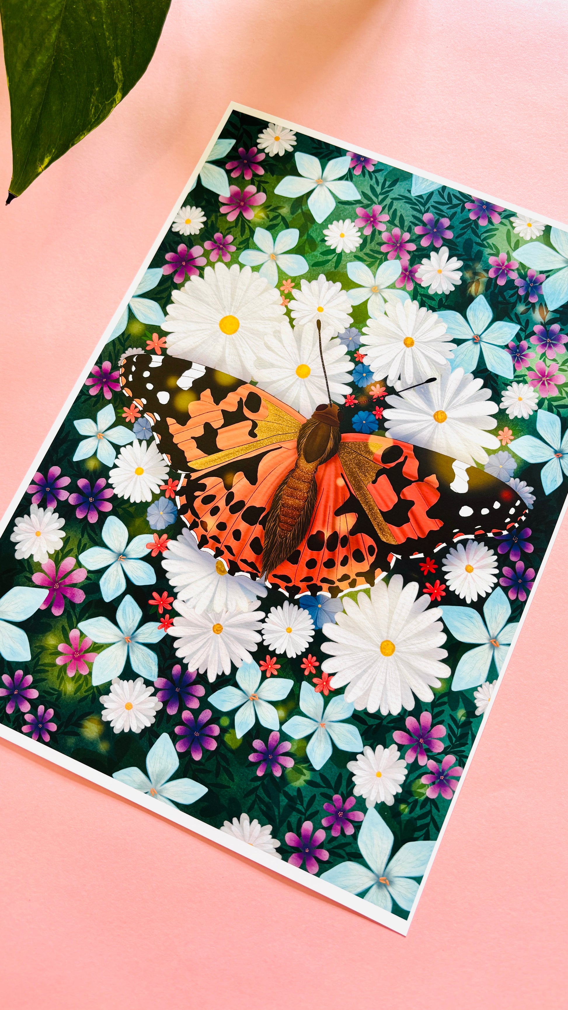 Butterfly and Wildflower Art Print