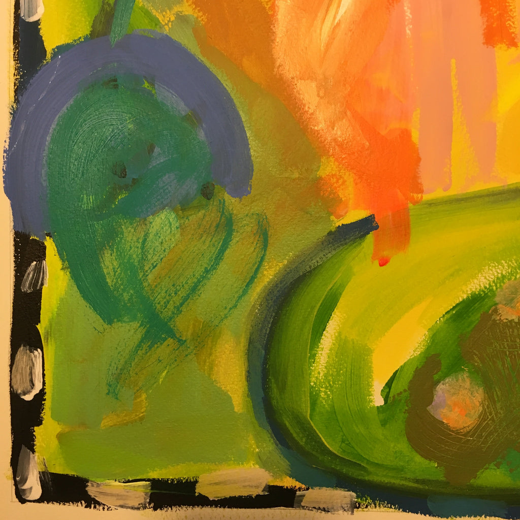 Tulip Painting Original Gouache and Watercolour