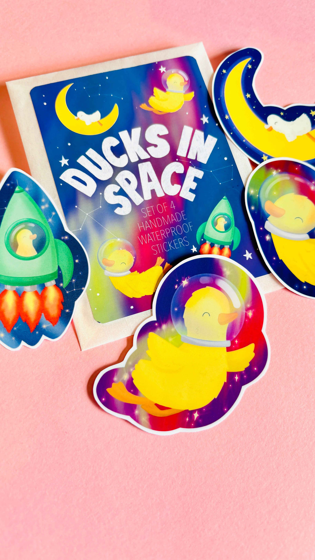 Space Duck Vinyl Sticker Set of 4