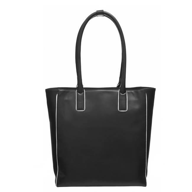 Black Soft Leather Piped Leather Day Tote - Brix and Bailey® - Contemporary Bag, Watch and Accessory Brand