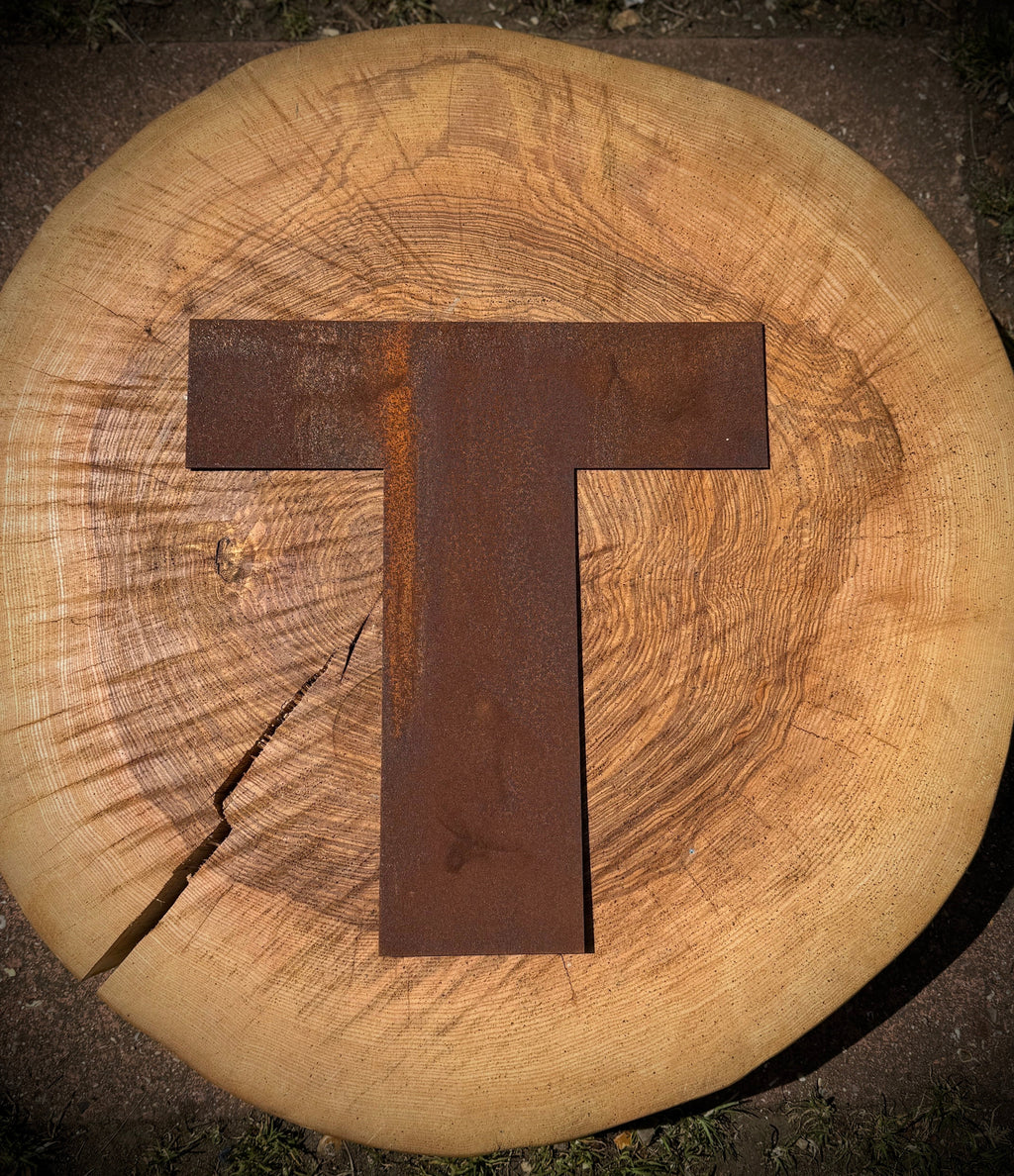 12 Inch Rusty Metal Letters A-Z 0-9