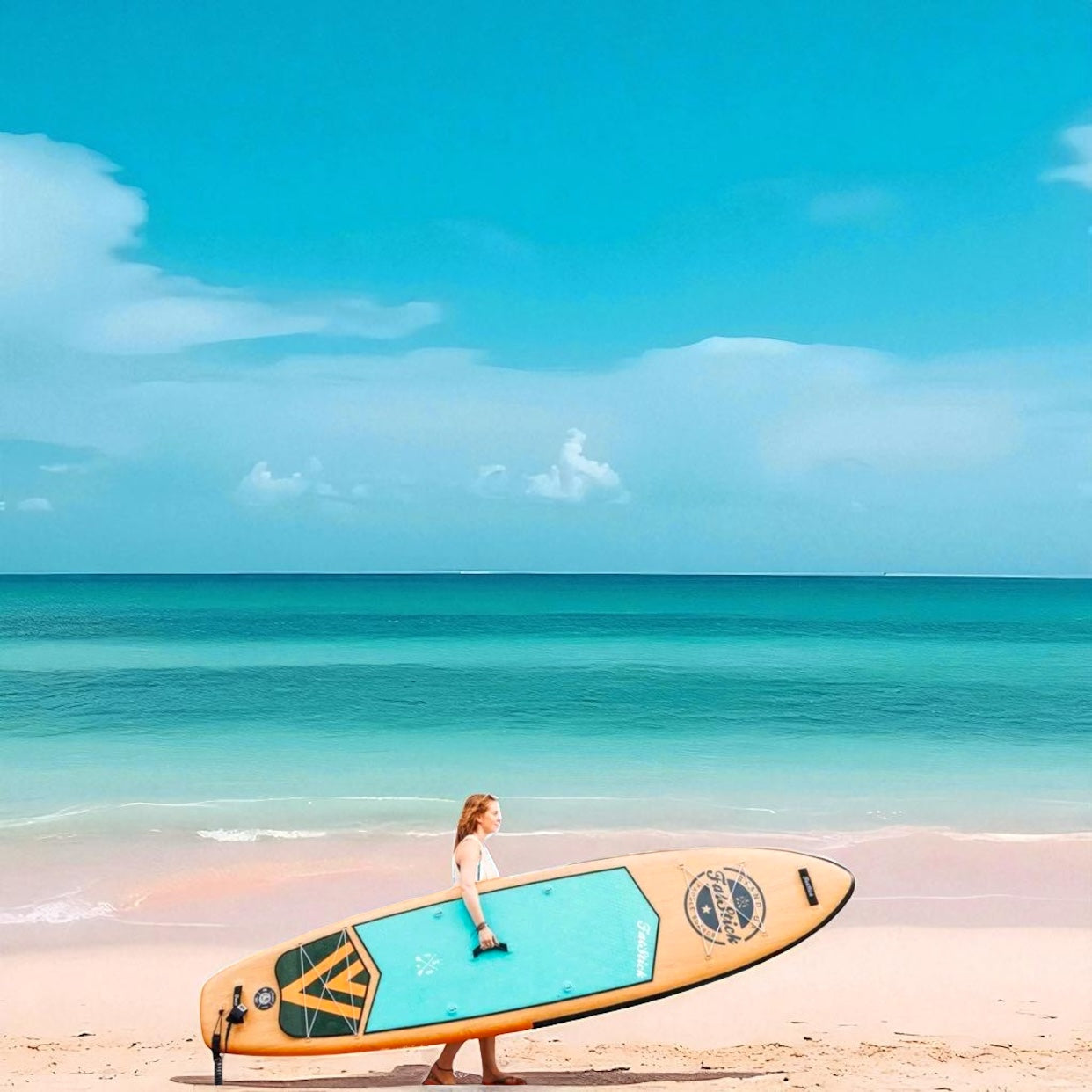 Wooden Menace 11 foot 2 inch Inflatable Paddle Board with Kayak Seat