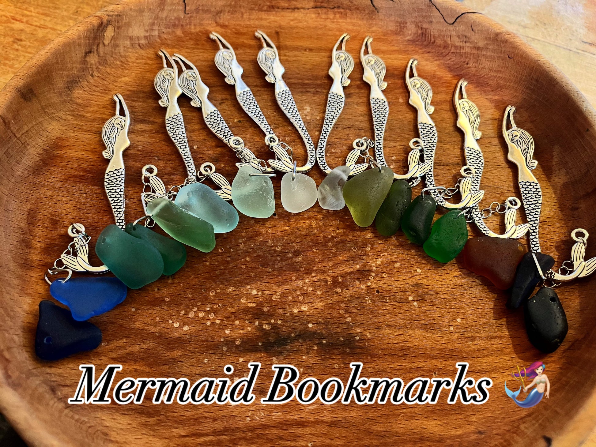 Seaglass Mermaid Tail Bookmark Gold