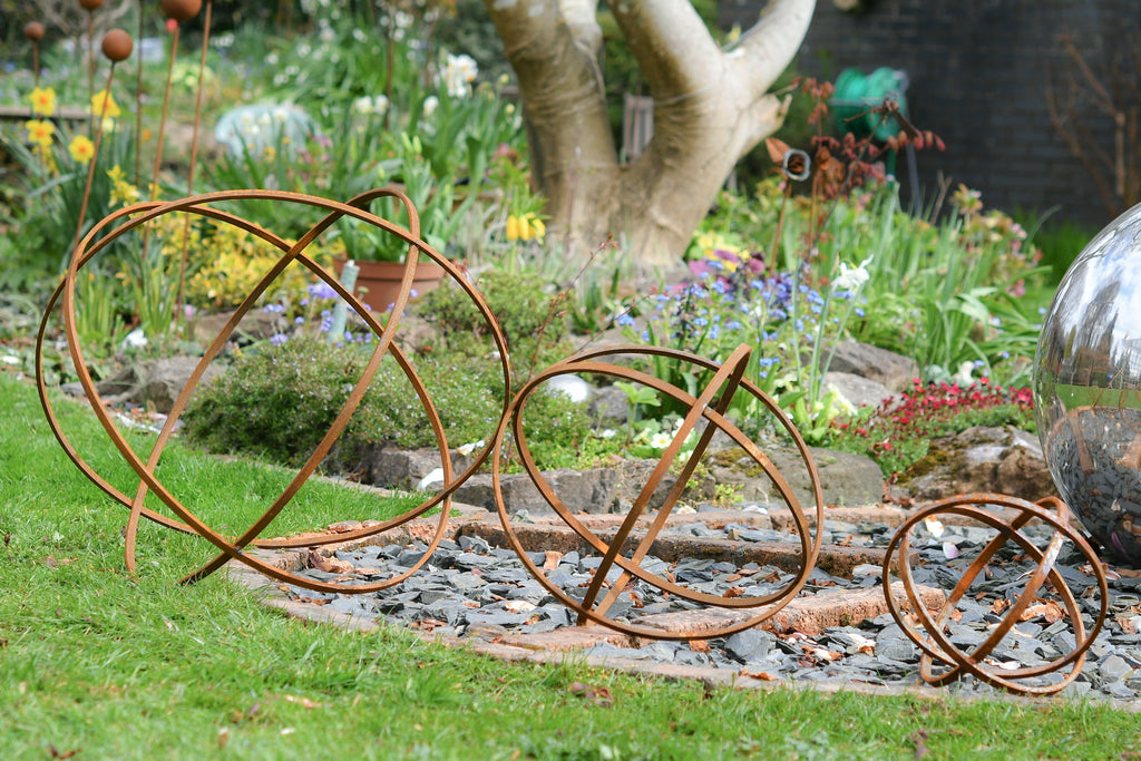 Rusty Garden Sphere Ornaments