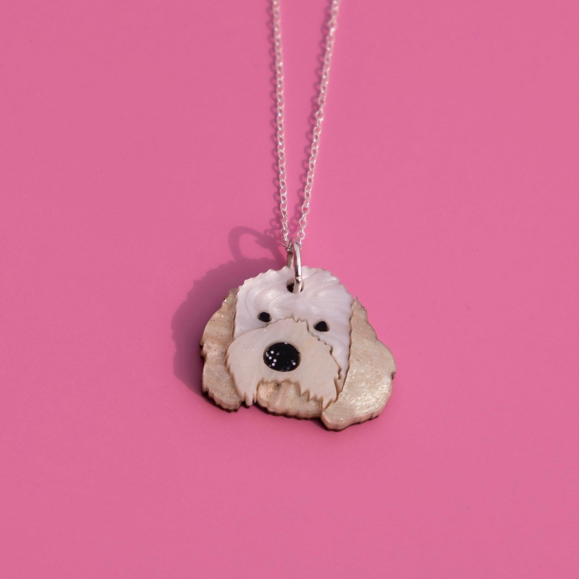 Custom Pet Portrait Necklace with Engraved Name