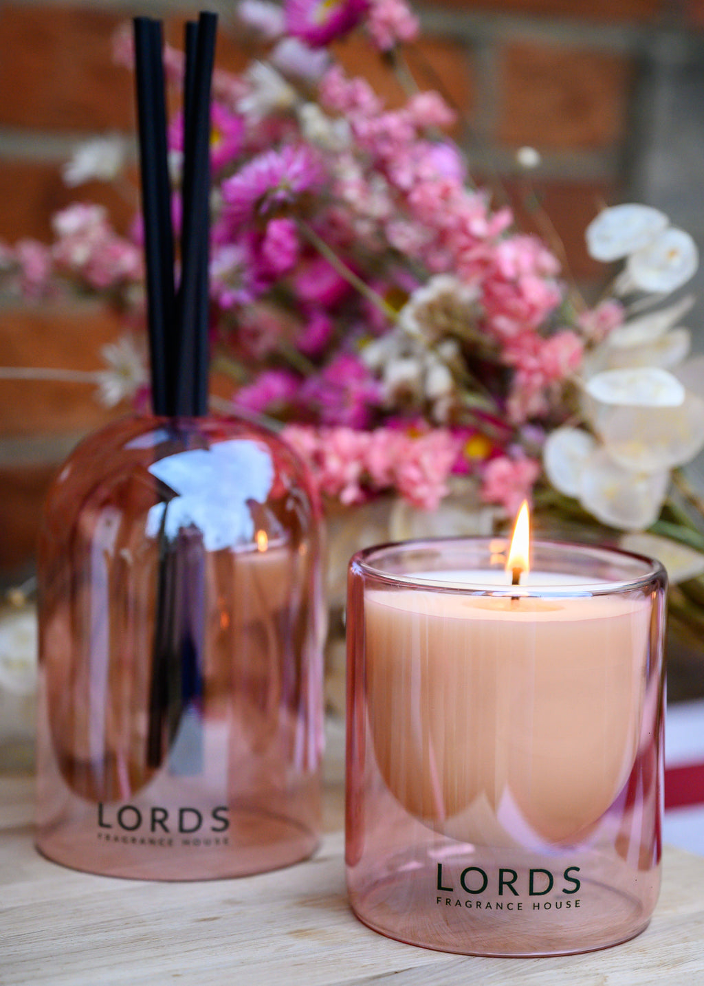 Pink Bubble Glass Reed Diffuser