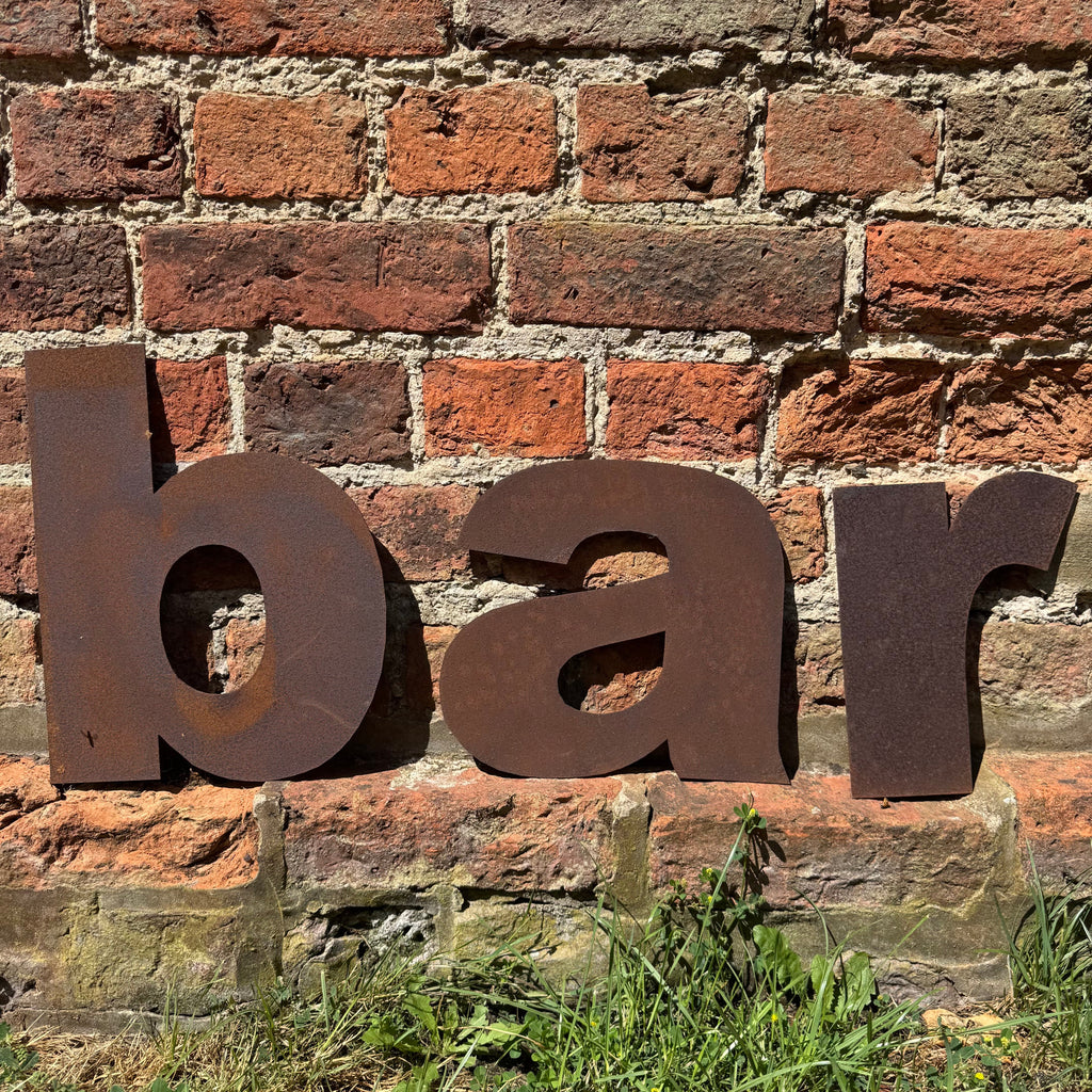 Rustic Metal BAR Letters Sign