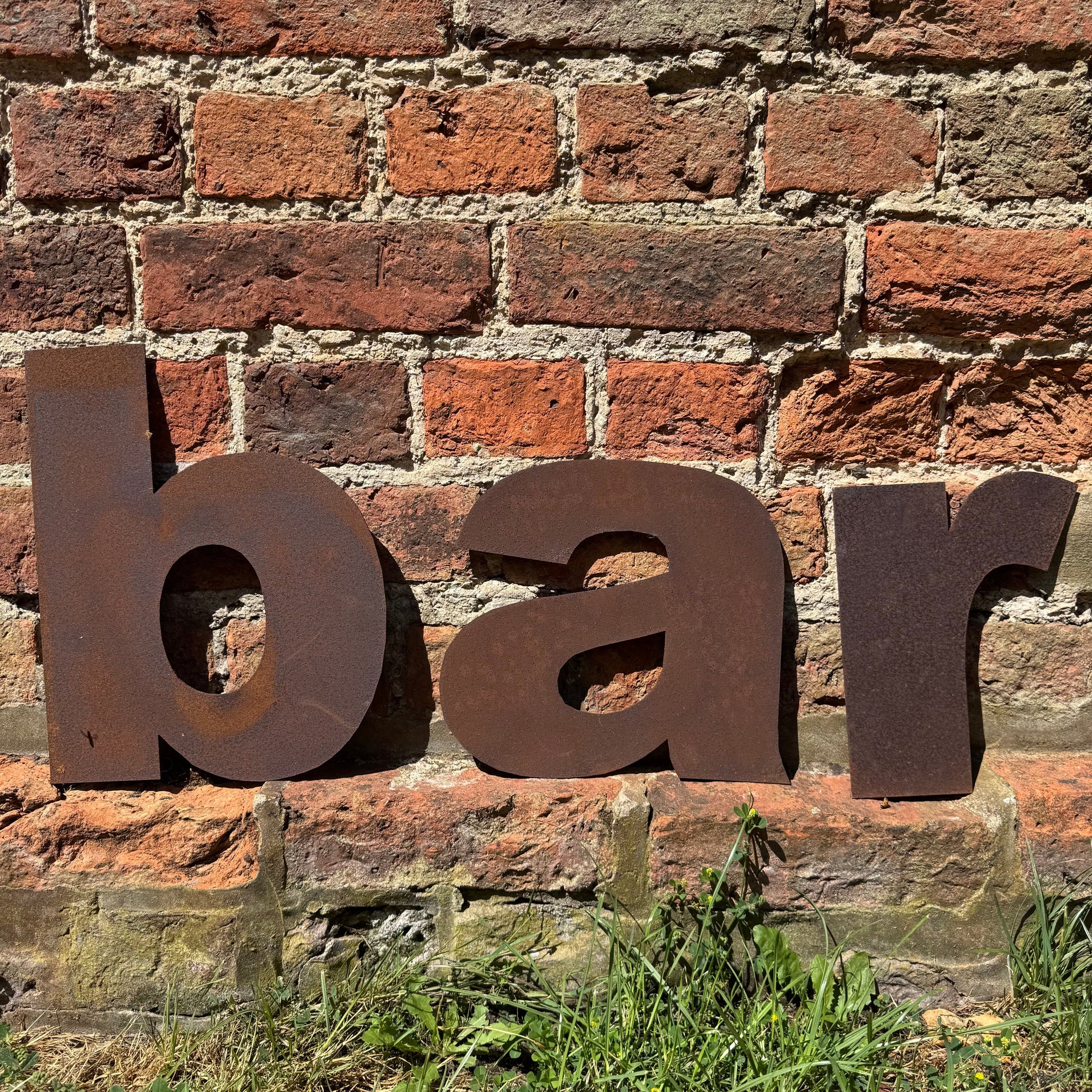 Rustic Metal BAR Letters Sign