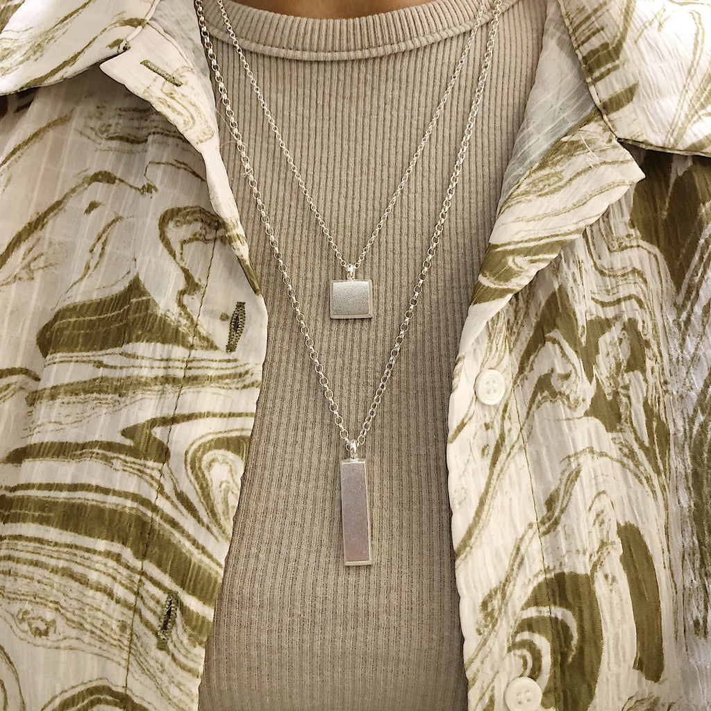 Square Sterling Silver Necklace