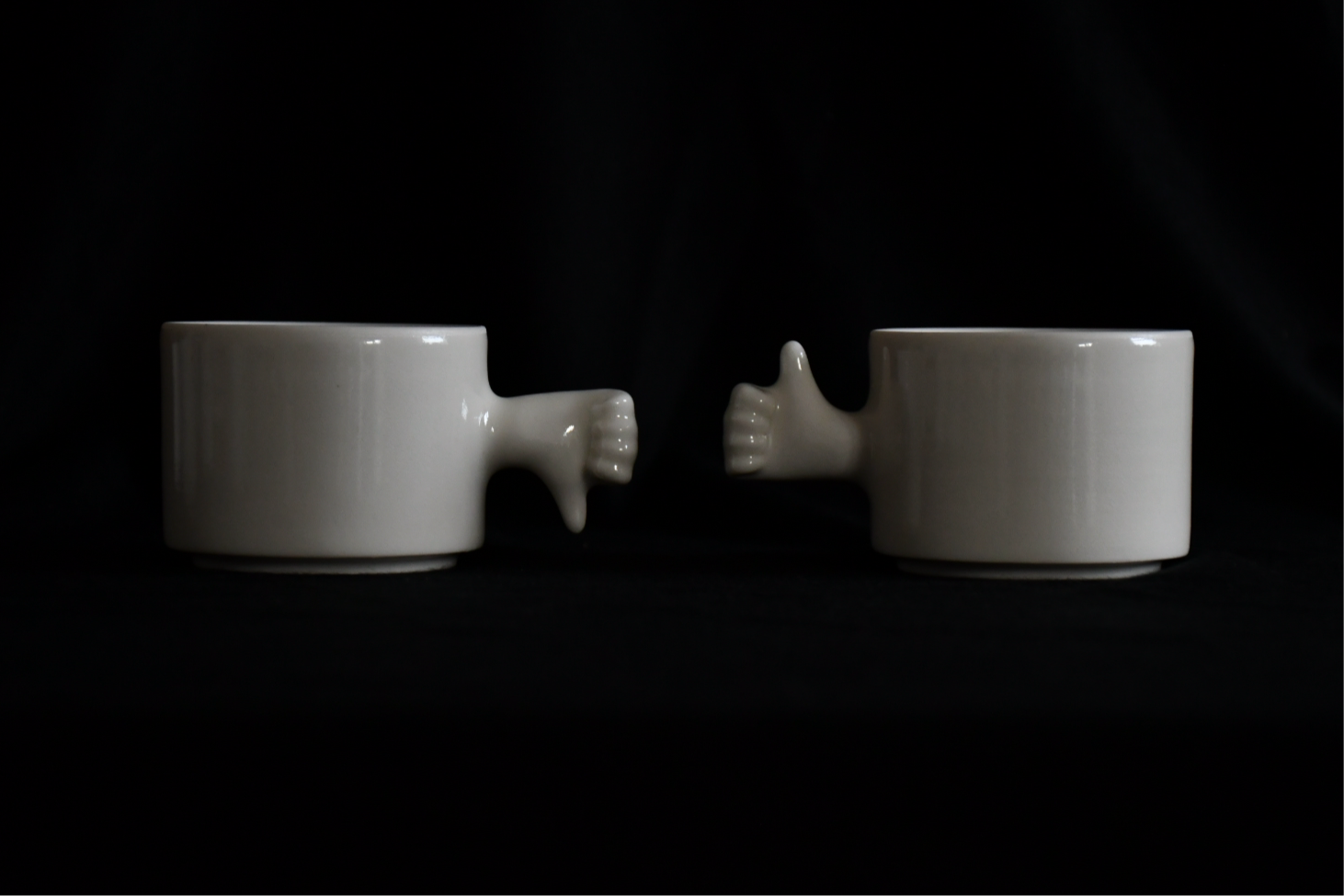 Thumb Up and Down Porcelain Gesture Cups