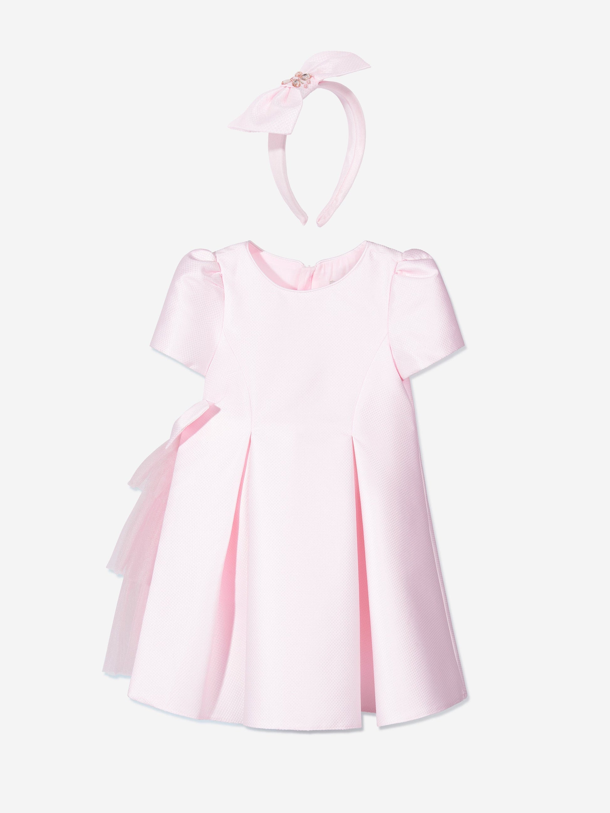 Dress & Fleur Girls Occasion Dress with Hair Accessory in Pink