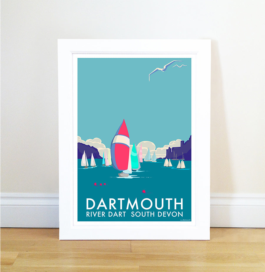 Dartmouth Vintage Seaside Travel Poster Print