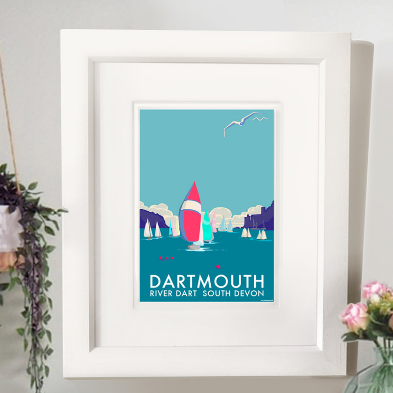 Dartmouth Vintage Seaside Travel Poster Print